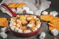 Indoor sÃ¢â¬â¢mores, baked sÃ¢â¬â¢mores dip Royalty Free Stock Photo